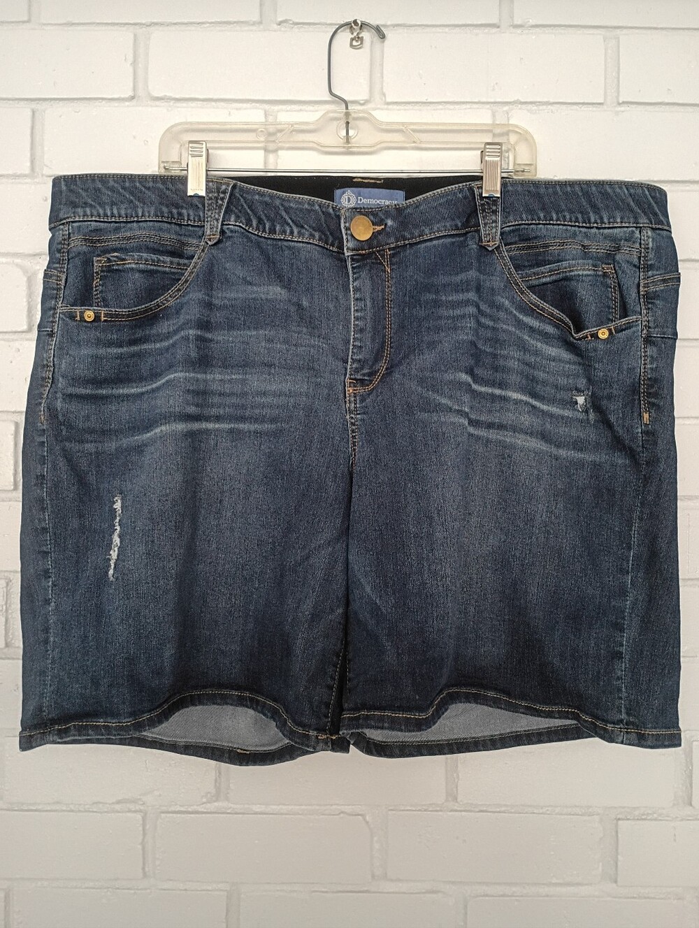 DEMOCRACY 'Ab'Solution Stretchy Comfy Denim Bermuda Plus Shorts 24W Like New